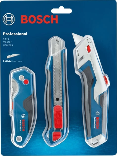 Ніж складаний Bosch Professional набір 3шт - 12