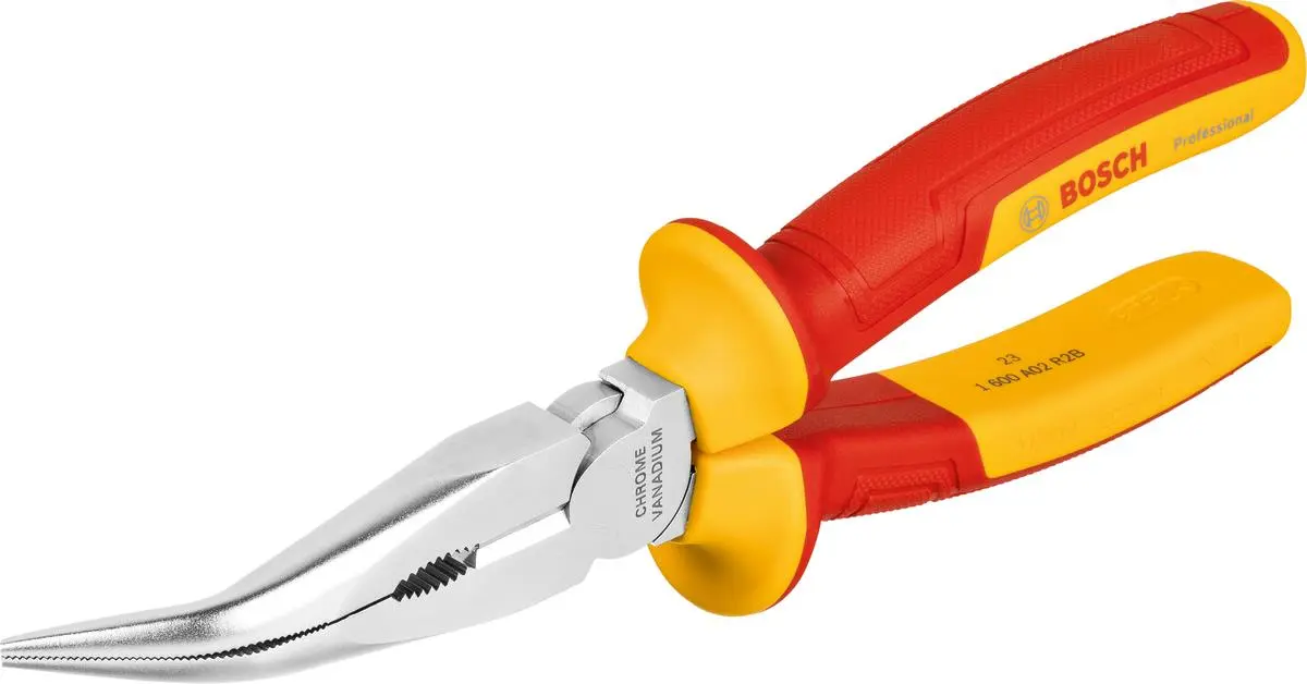 Плоскогубці з довгим носом зігнуті Bosch Professional, VDE 200мм 40°