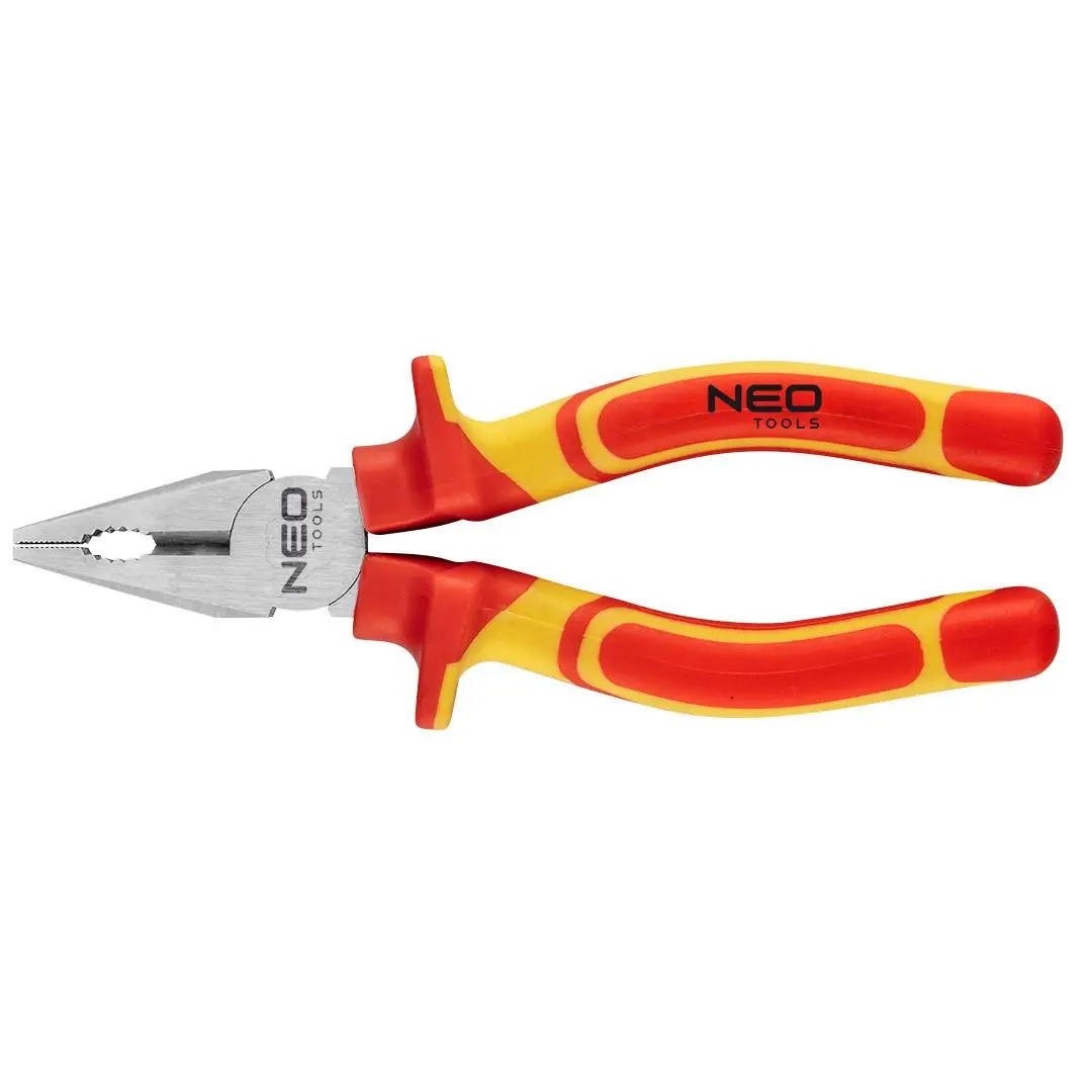 Плоскогубці комбіновані Neo Tools, діелектричні, для робіт під напругою 1000В, 45HRc, 160мм, CrV - 2
