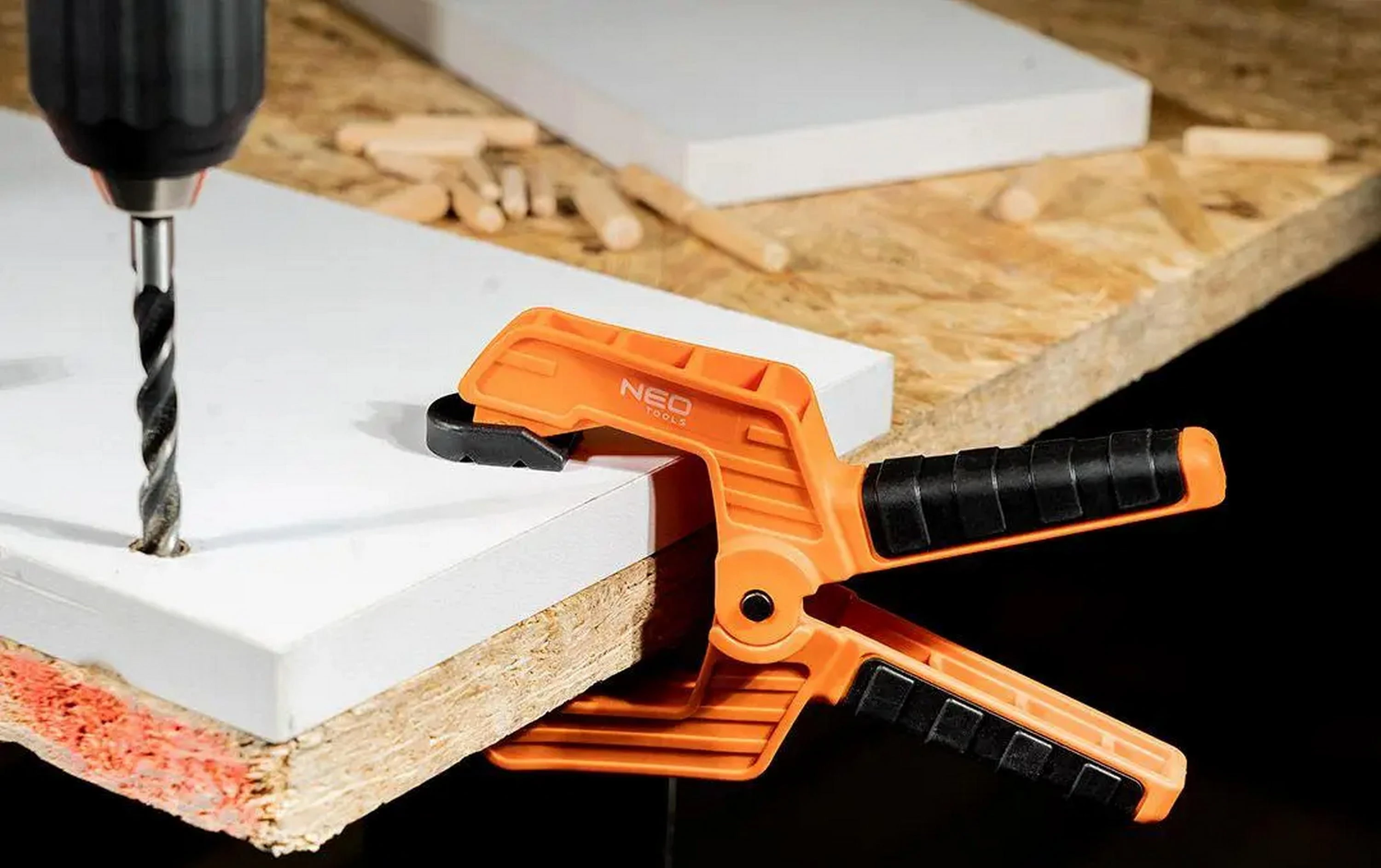 Струбцина Neo Tools, затискач пружинний, пластик, 65мм - 2