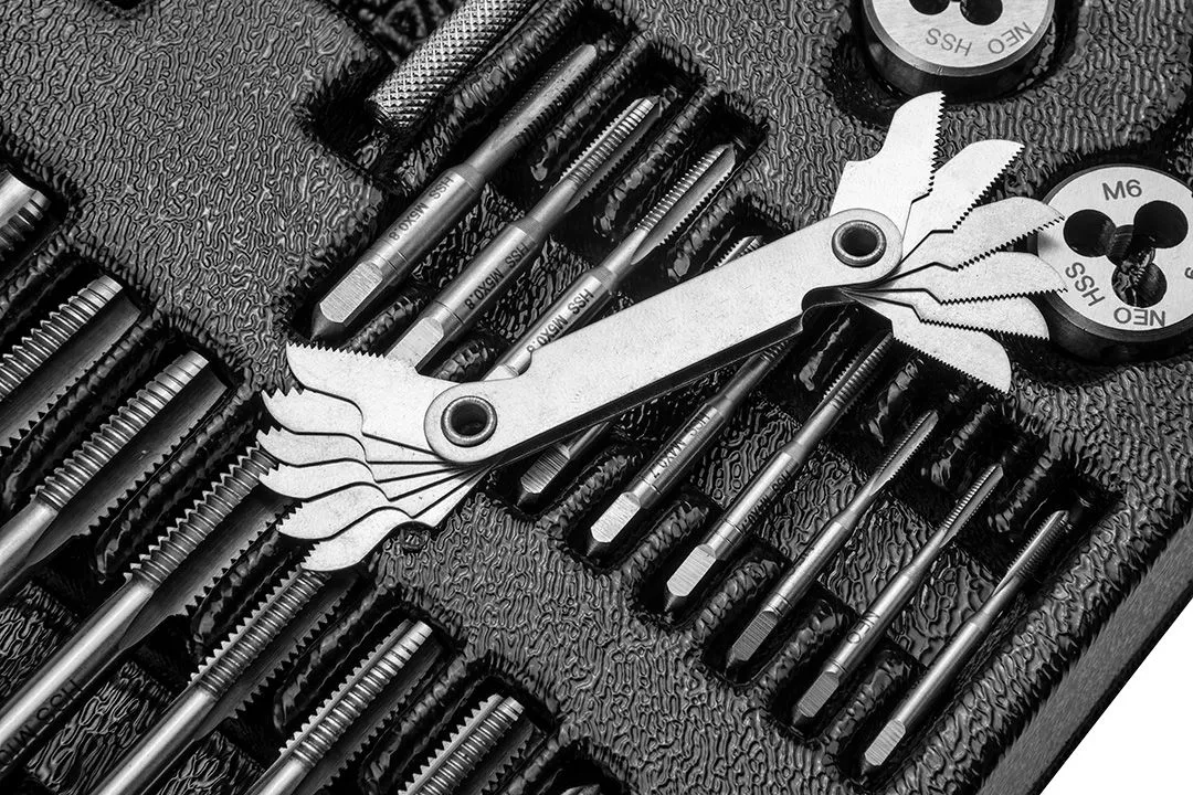 Плашки та мітчики Neo Tools, набір 31шт, M3-M12 - 2