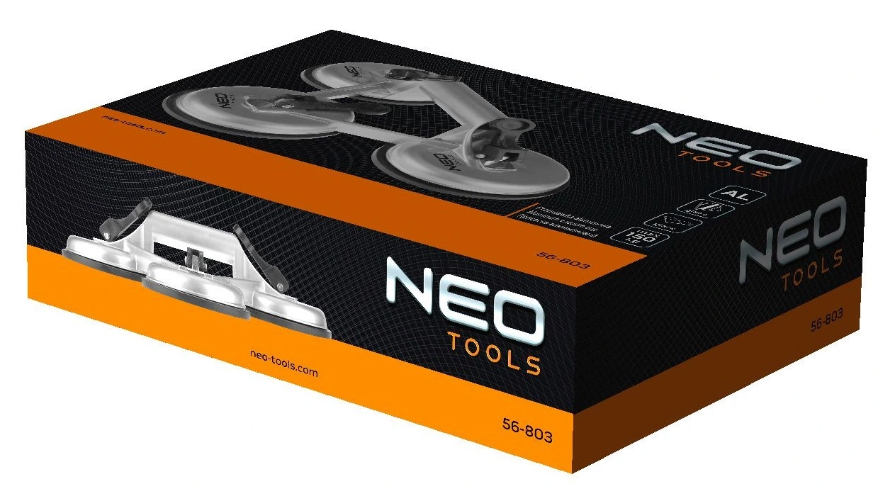 Присоска вакуумна Neo Tools, потрійна, алюмінієвий корпус, діаметр 120мм, 150кг - 2