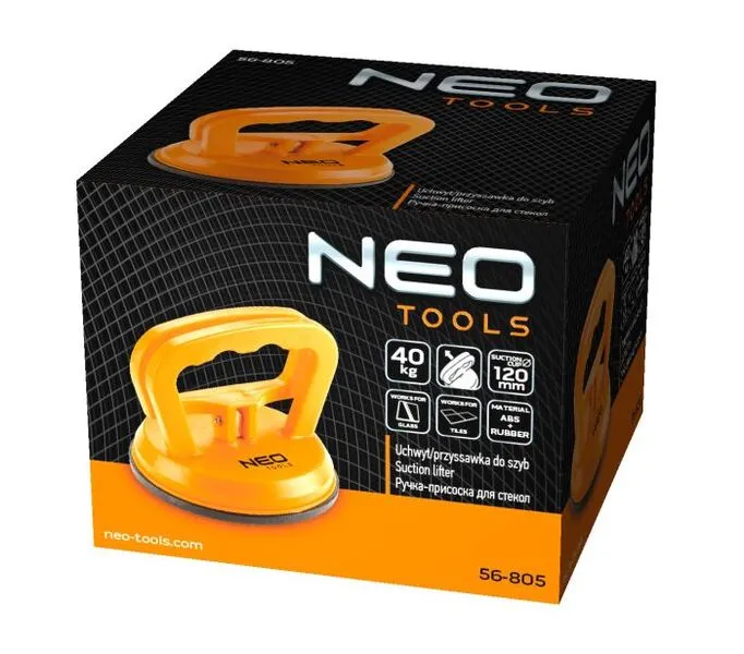 Присоска вакуумна Neo Tools, одинарна, пластиковий корпус, діаметр 120мм, 40кг - 3