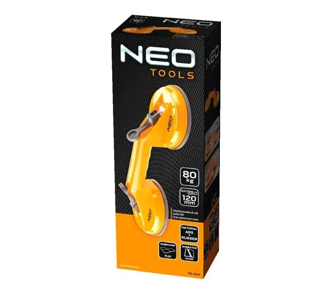 Присоска вакуумна Neo Tools, подвійна,, пластиковий корпус, діаметр 120мм, 80кг - 5