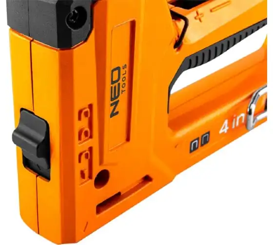 Степлер Neo Tools 4в1, 6-14мм, тип скоб J, G, L, E, алюмінієвий, регулювання забивання скоби - 2