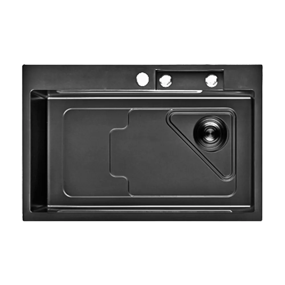 ID 7246-BC мийка PROFI 720x460x215мм,(3.0/0.8мм),сифон. дозат. 2 кош, дошк, зміщувач PVD Black {1/1}