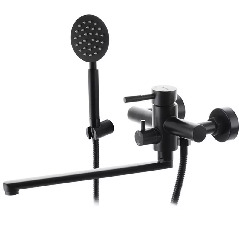 Змішувач для ванни WEZER EKO7A-01-BLACK, нержавіюча сталь, чорний