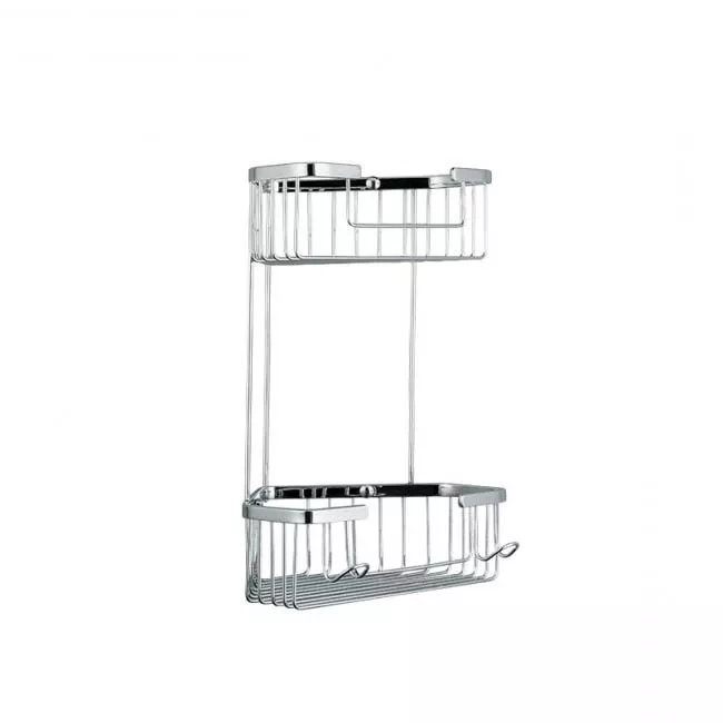 Полиця кутова Frap F351-1, 2-х ярусна, 240х320 мм, хром