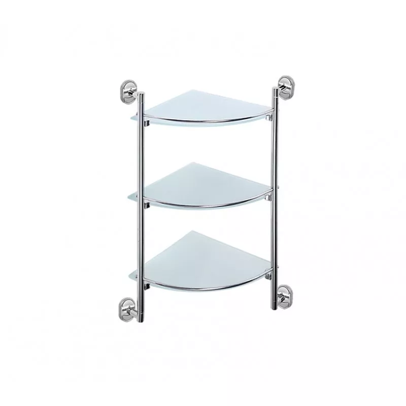 Скляна полиця кутова Frap F1907-3, 3-х ярусна, 290х290 мм
