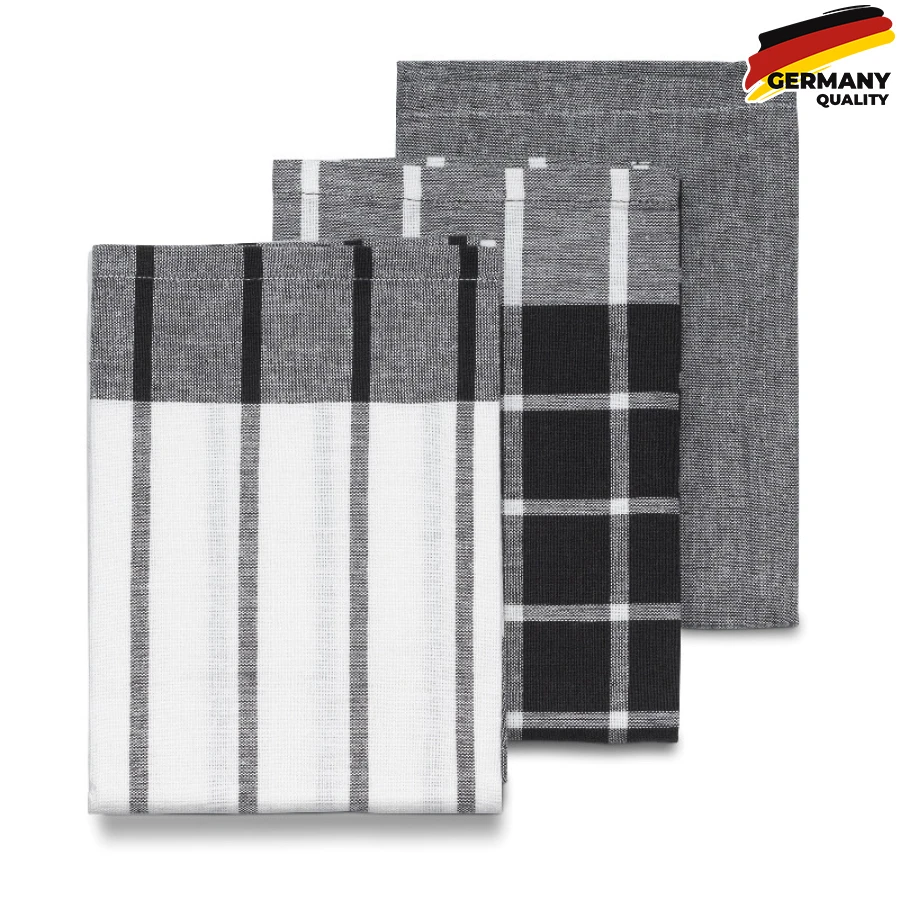 15972 Набір рушників кухонних KELA Pasado чорно-білий, 65х45 см, 3 шт. (15972)