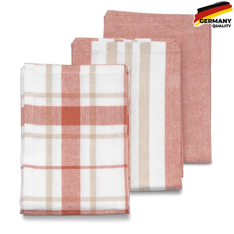 15973 Набір кухонних рушників KELA Pasado біло-теракотовий, 65х45 см, 3 шт. (15973)