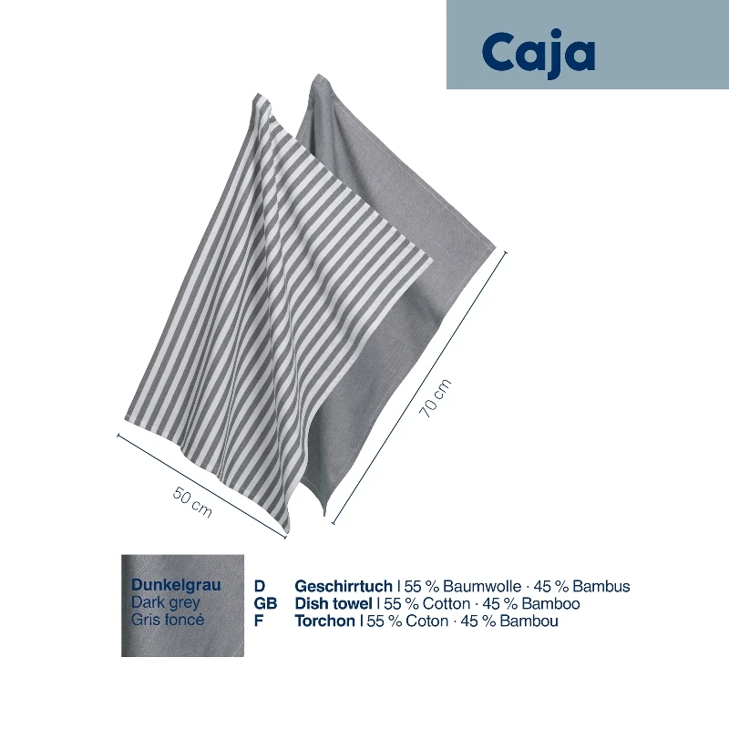 Набір кухонних рушників KELA Caja, темно-сірі, 70x50 см, 2 шт - 2