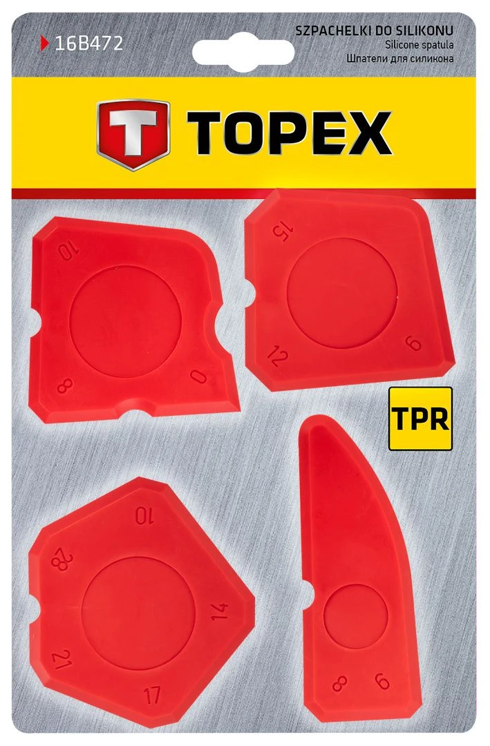 Шпателі TOPEX, набір 4шт, пластмаса на базі силікону, профільовані краї - 2