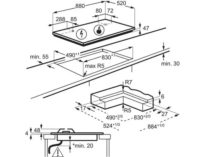 Варильна поверхня Electrolux - KDI 951723 K - 2