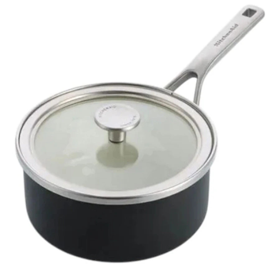 Ківш з кришкою KitchenAid Steel Core, 18 см, 2 л, матовий чорний - 2