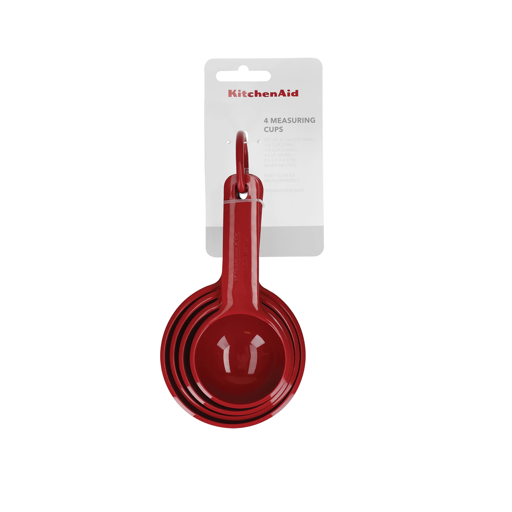 Набір мірних ковшиків KitchenAid Universal, 4 шт, 59/79/118/237 мл, червоний (KQG058OHERE) - 2