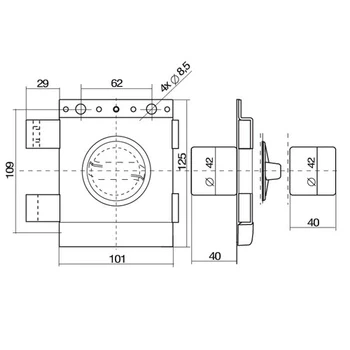 Замок накладной GERDA TYTAN 4 кл., двери до 96 мм Графит - 2