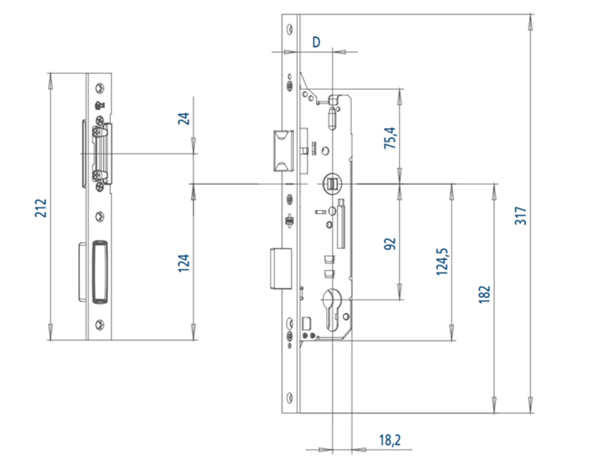 FUHR Замок MULTISAFE 803 92/45 мм БЕЗ защіпки - 2