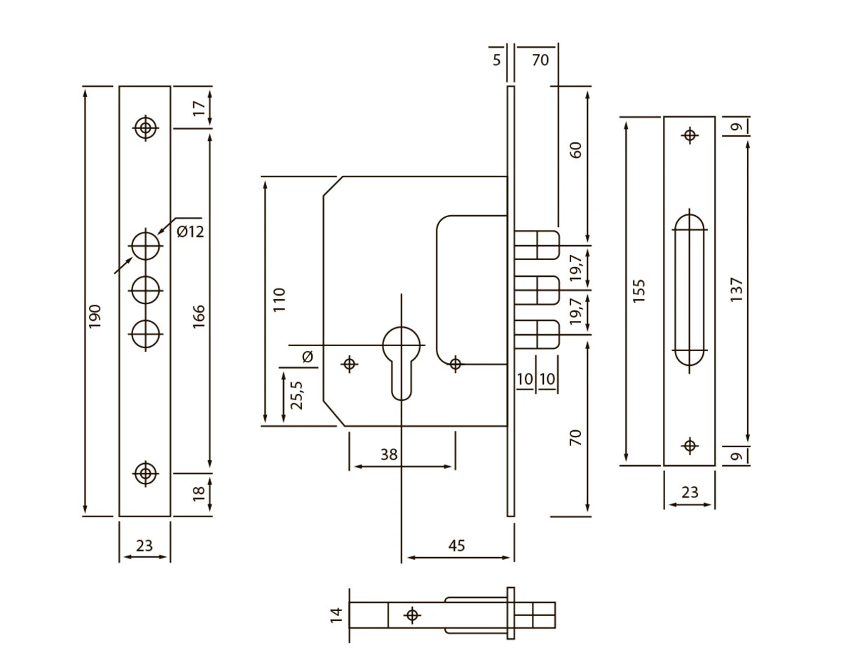 SIBA Замок додатковий 189/3М хром - 2