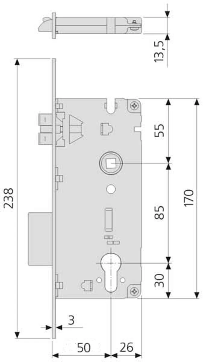 Замок AGB Sicurezza усиленный PZ 22/85/50 Никель блестящий - 2