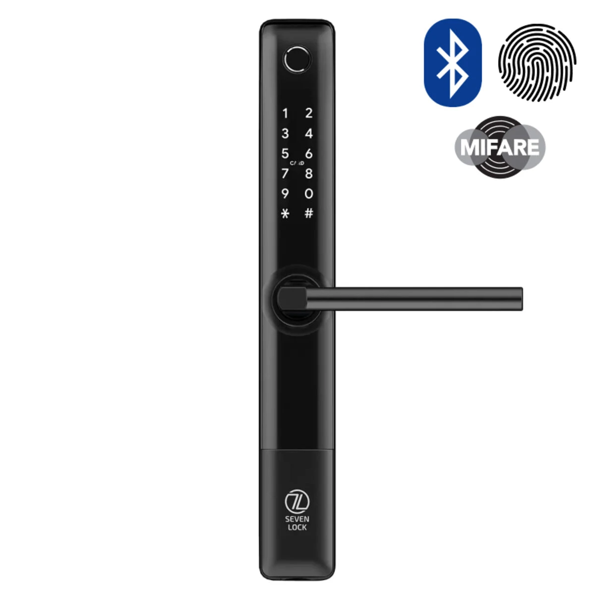 Розумний замок SEVEN LOCK SL-7762BF black (Врізна частина 3585)