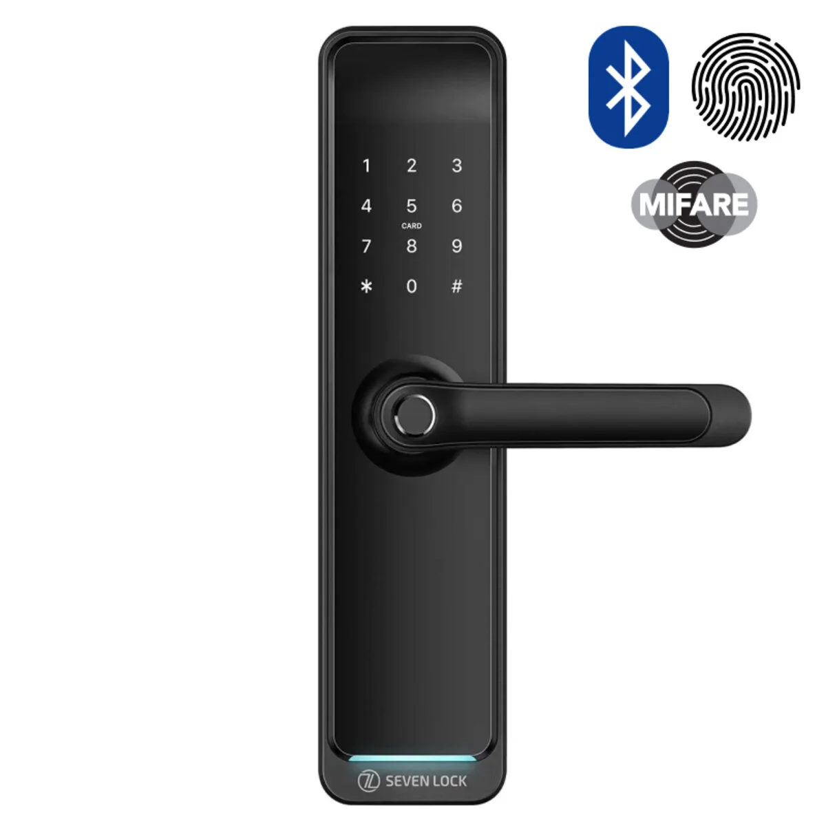 Розумний замок SEVEN LOCK SL-7767BF (Без врізної частини) Чорний