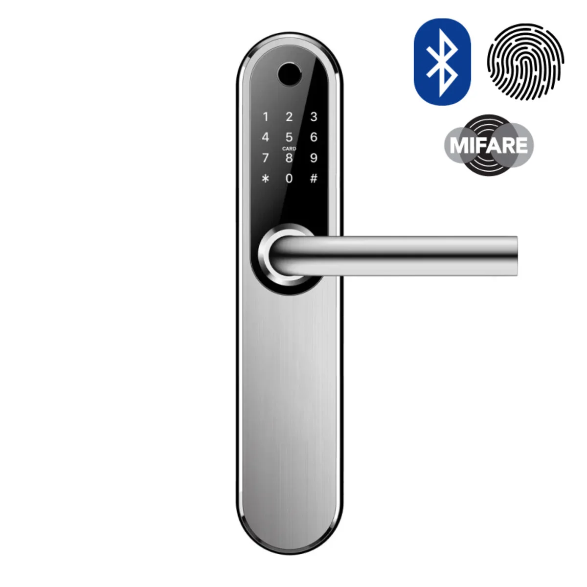 Умный замок SEVEN LOCK SL-7768BF (врезная часть 6068R) Серебро