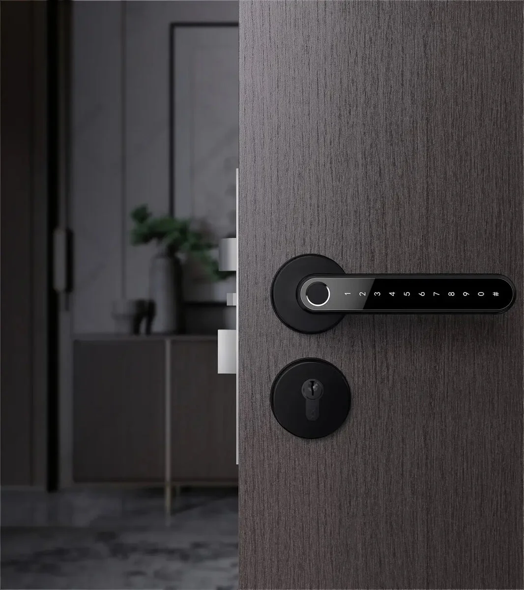 Розумний замок SEVEN LOCK SL-7739BF на круглій розетці Чорний - 2