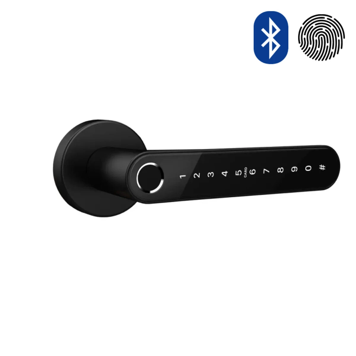 Розумний замок SEVEN LOCK SL-7739BF чорний, на круглій розетці