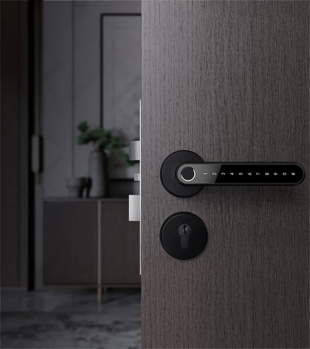 Розумний замок SEVEN LOCK SL-7739BF чорний, на круглій розетці - 2