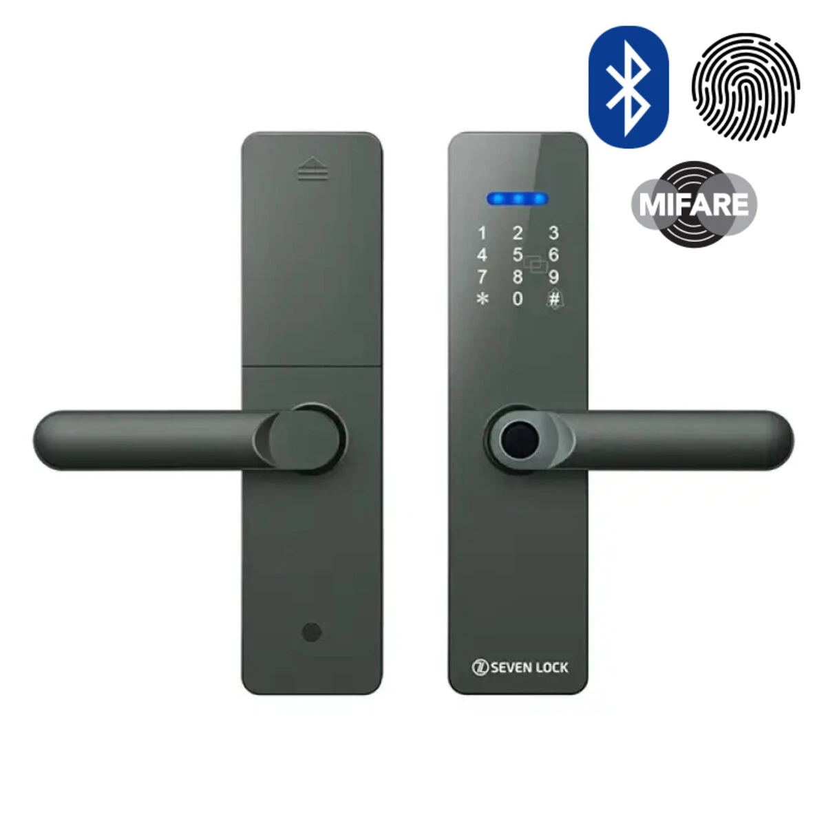 Розумний замок SEVEN LOCK SL-7740BF СІРИЙ (Врізна частина 5050)