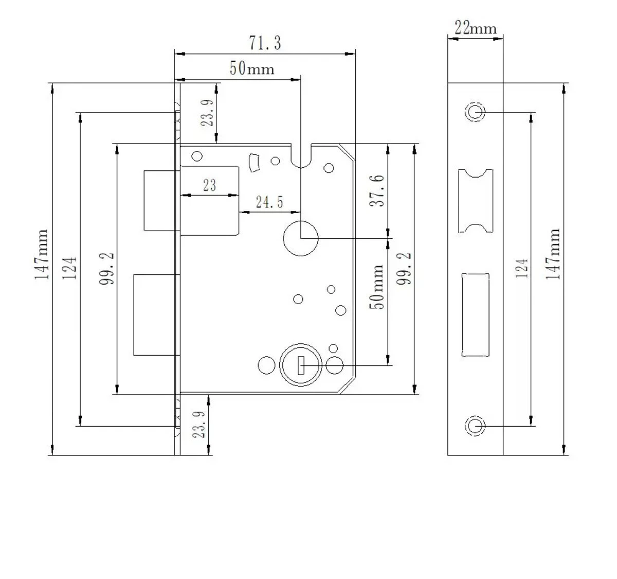 Розумний замок SEVEN LOCK SL-7740BF СІРИЙ (Врізна частина 5050) - 2