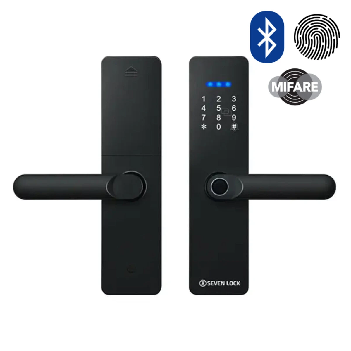 Розумний замок SEVEN LOCK SL-7740BF ЧОРНИЙ  (Врізна частина 5050)