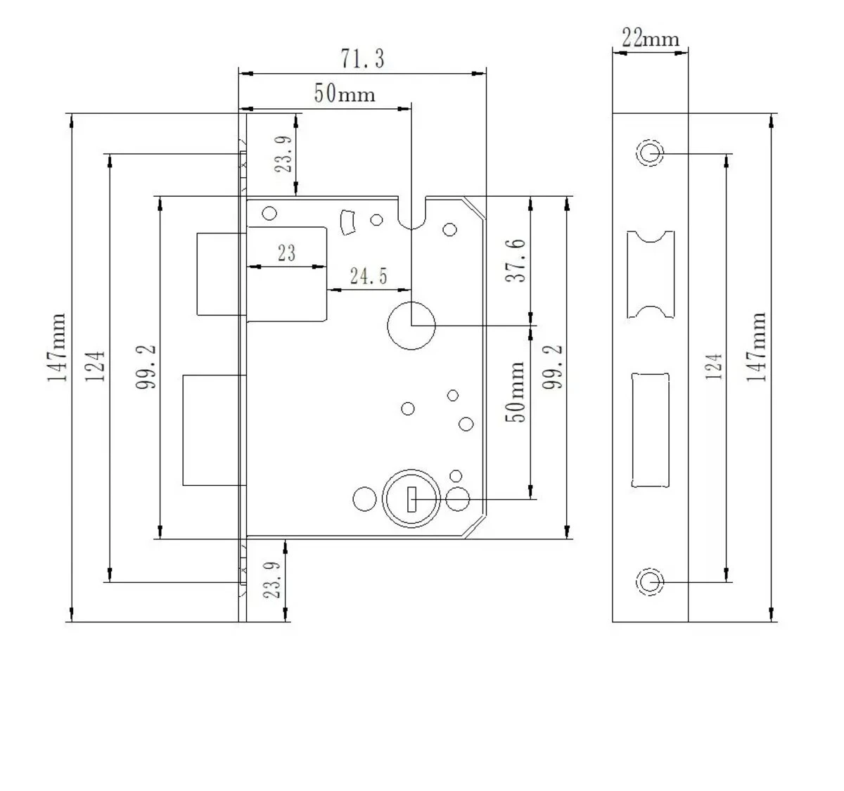 Розумний замок SEVEN LOCK SL-7740BF ЧОРНИЙ  (Врізна частина 5050) - 2