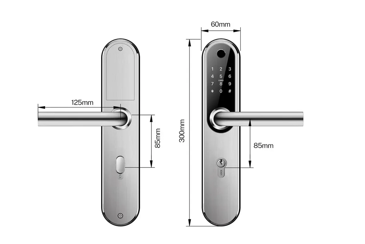 Розумний замок SEVEN LOCK SL-7768BF (85мм) silver (Без врізної частини) - 2