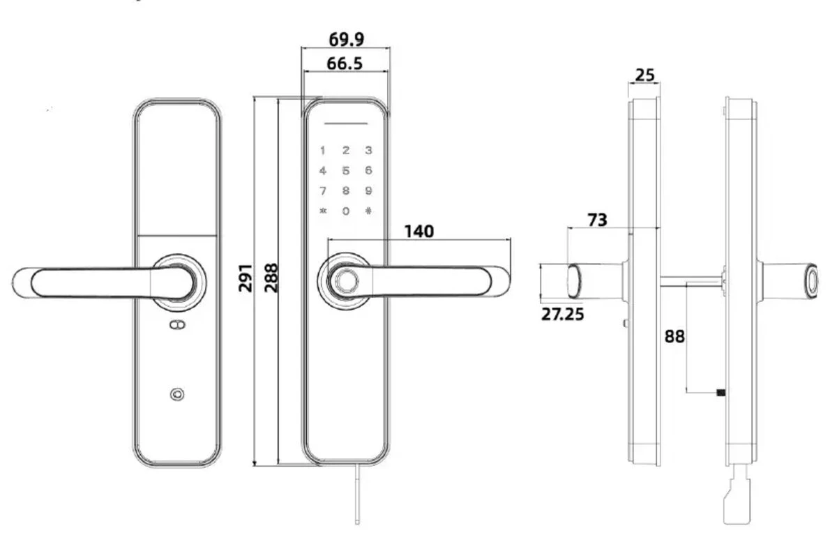 Розумний замок SEVEN LOCK SL-7766BF black (Без врізної частини) - 2