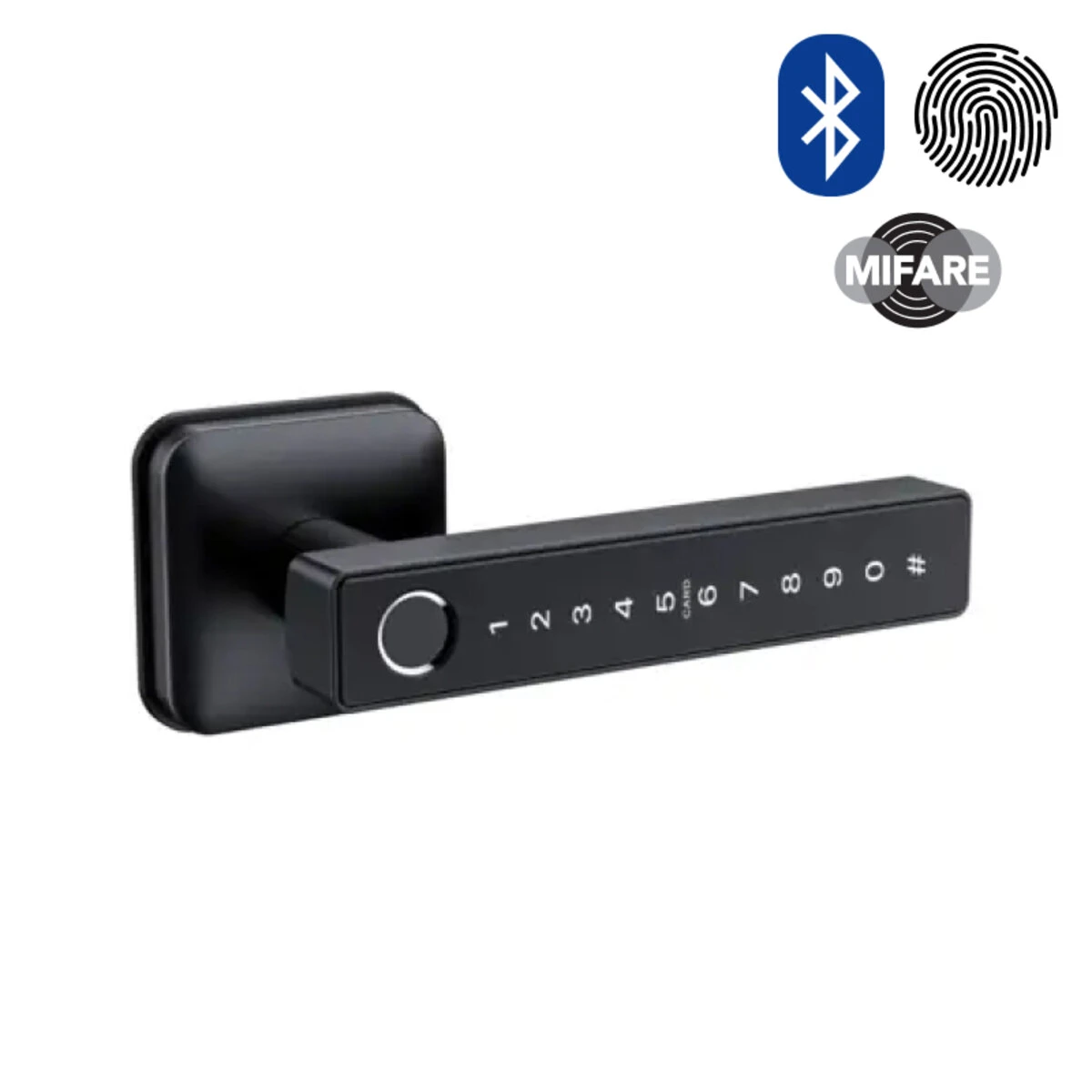 Розумний замок SEVEN LOCK SL-7738BF чорний, на квадратній розетці