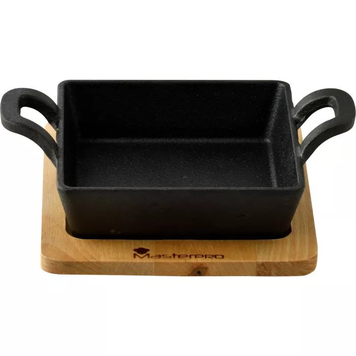 BGMP-3805-EM Чавунна мініформа із сервером. дошкою MasterPro Foodies cook&share, 12.6x18.5 см (BGMP- - 3