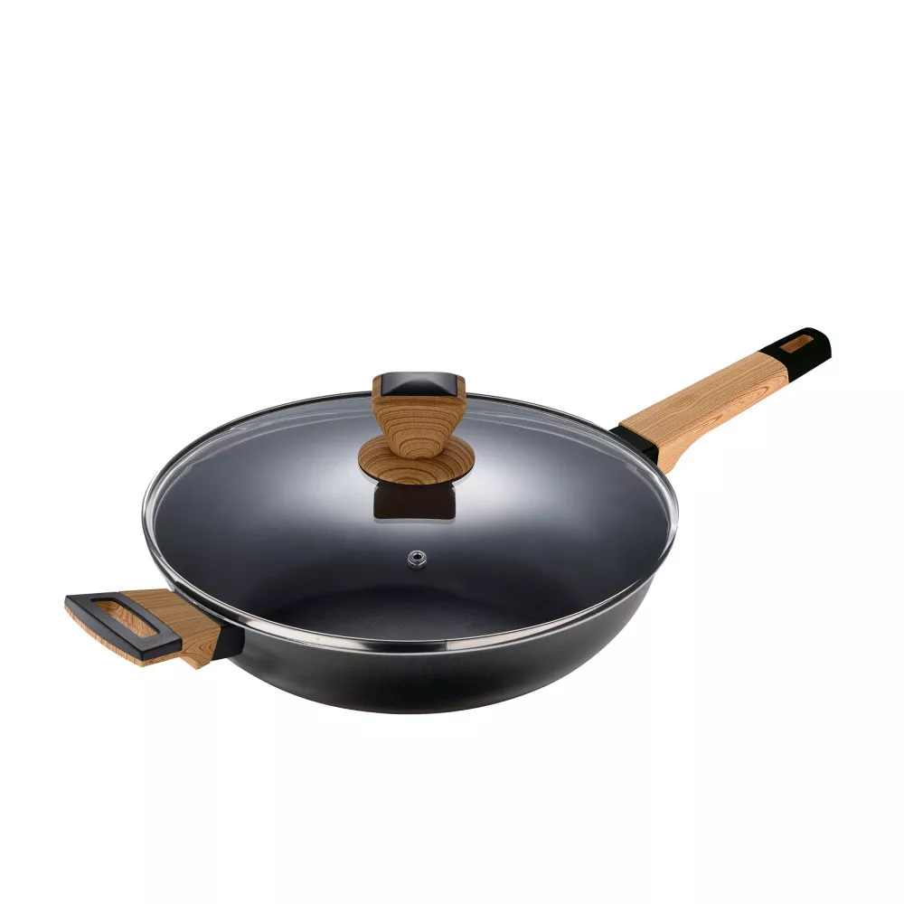 BG-34628-BK Сотейник з кришкою Bergner Earth black, 28 см (BG-34628-BK)