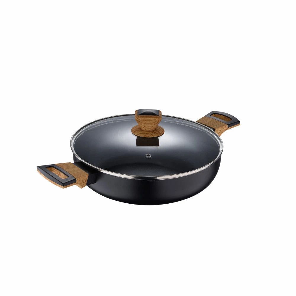 BG-32038-BK Сотейник з кришкою Bergner Earth black, 28 см (BG-32038-BK)