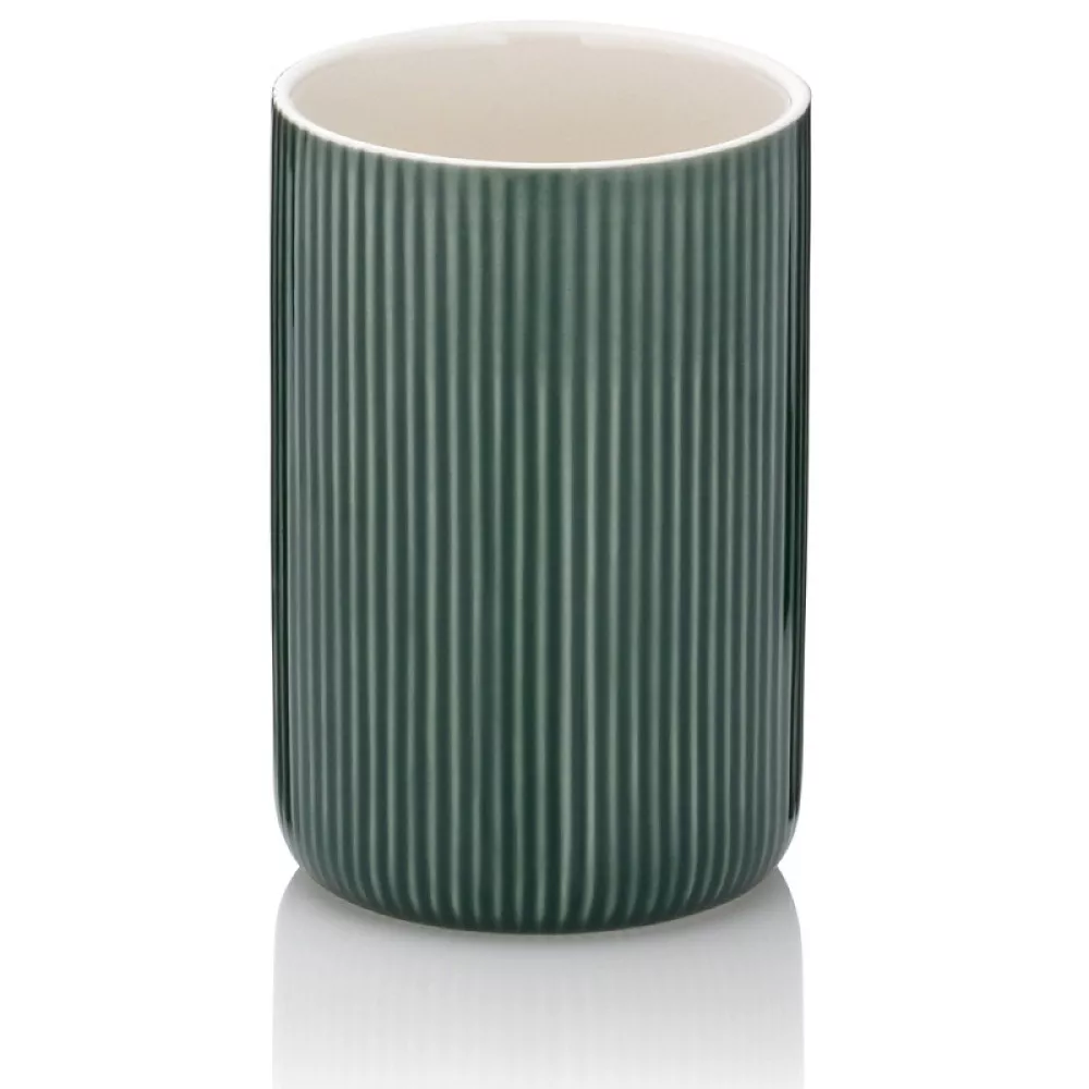 Склянка для зубних щіток KELA Ava, зелені альпи, 10.5х7.5 см (24416)