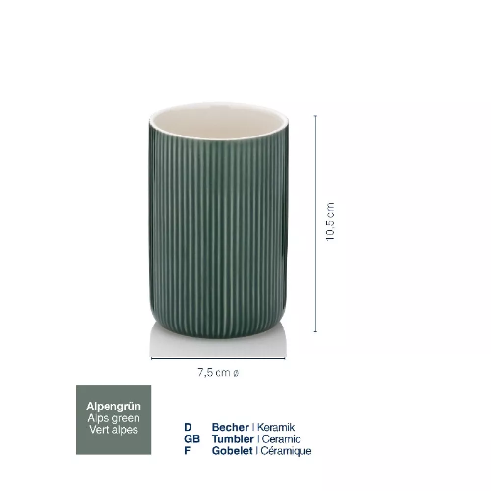 Склянка для зубних щіток KELA Ava, зелені альпи, 10.5х7.5 см (24416) - 2