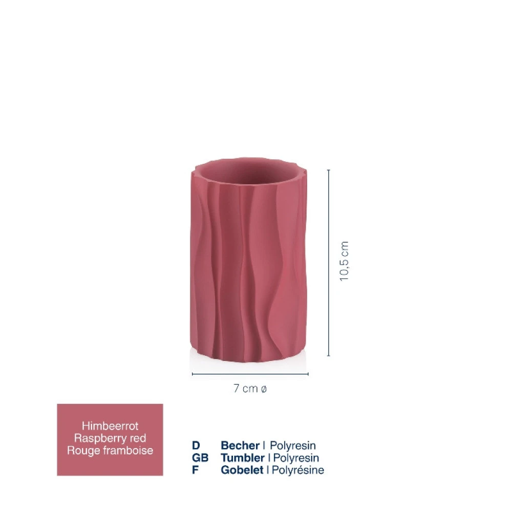 Склянка для зубних щіток KELA Merida, малиново-червона, 10.5х7 см (23769) - 2