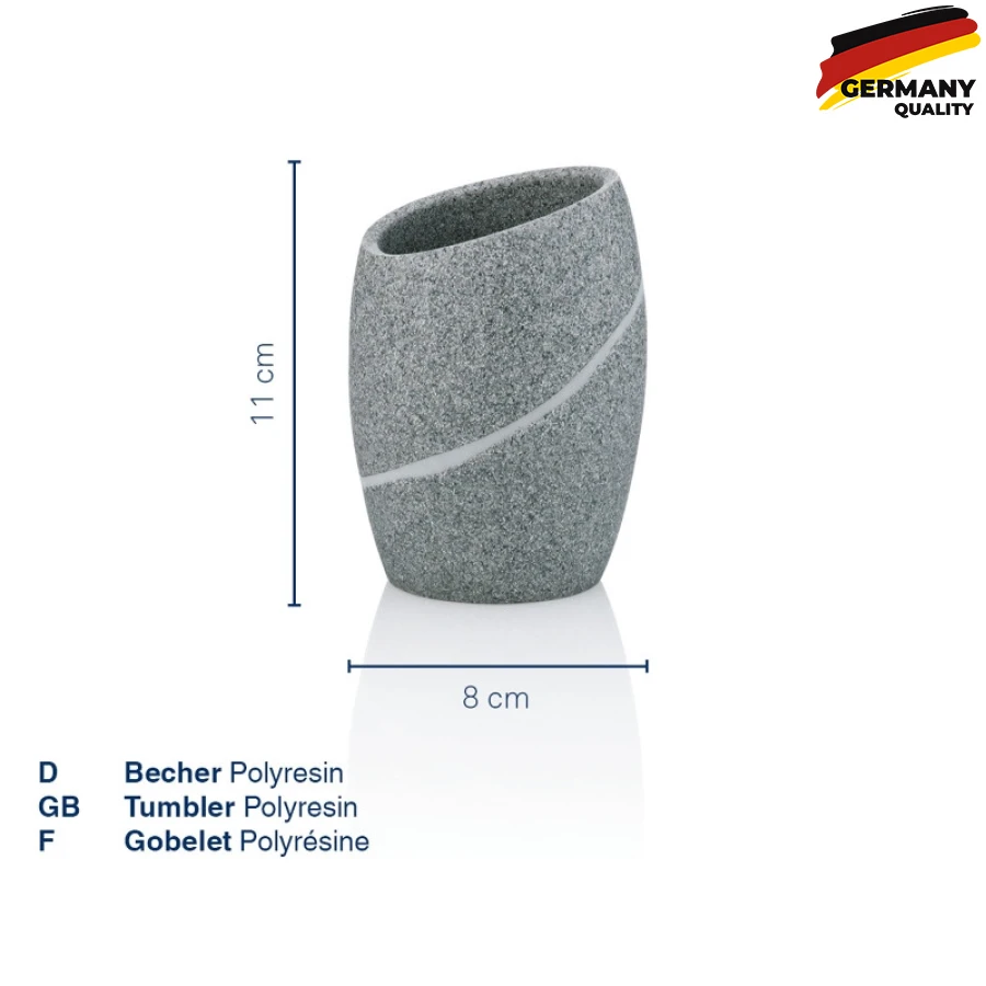 20256 Склянка для зубних щіток KELA Talus, сірий, 11х8 см (20256) - 2