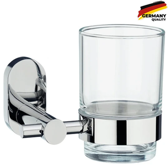 22675 Склянка для зубних щіток настінна KELA Lucido, срібляста, 11.5х7.5х9.5 см (22675)