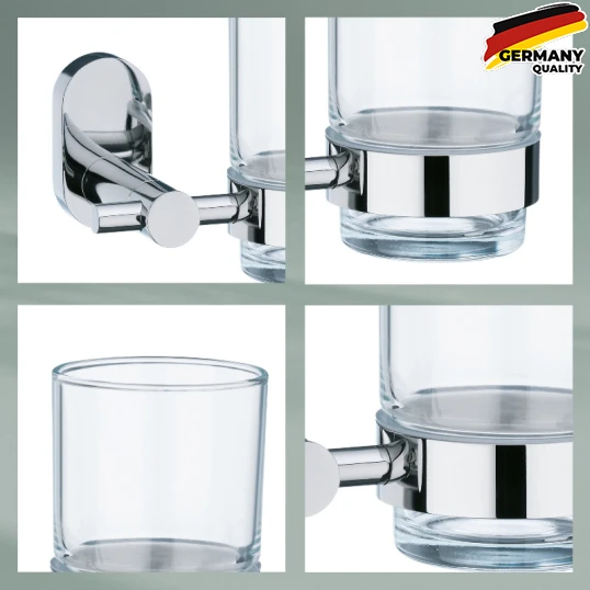 22675 Склянка для зубних щіток настінна KELA Lucido, срібляста, 11.5х7.5х9.5 см (22675) - 3