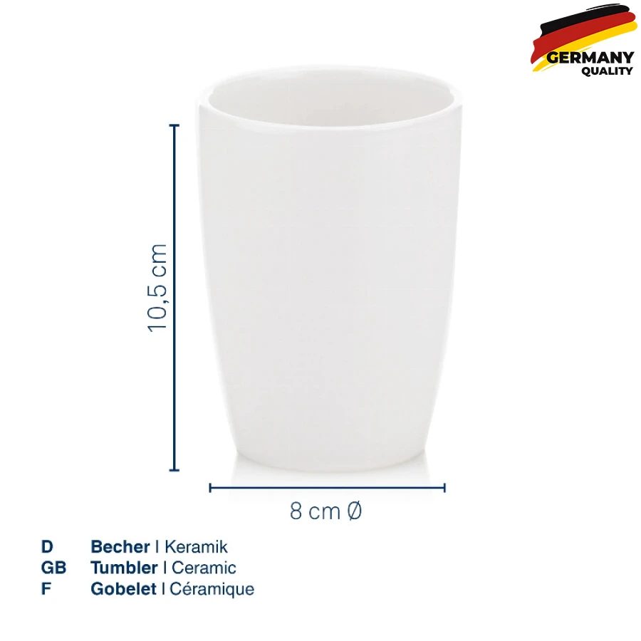 18588 Склянка для зубних щіток KELA Natura, білий, 10.5х8 см (18588) - 2