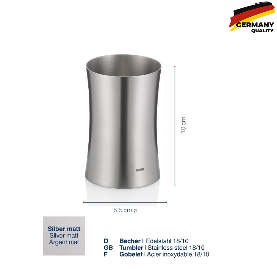 18292 Склянка для зубних щіток KELA Elegance, срібляста, 10х6.5 см (18292) - 2