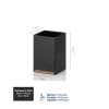23687 Склянка для зубних щіток KELA Cube, чорний, 7х7х11 см (23687) - 3