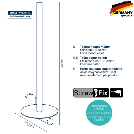 22751 Тримач для туалетного паперу KELA Alessio, чорний, 38х15.5 см (22751) - 3